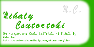 mihaly csutortoki business card